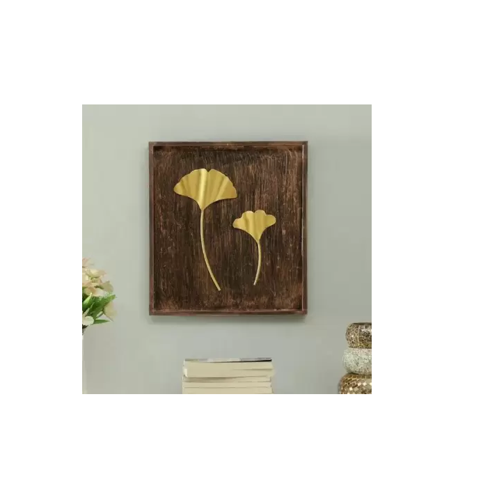 Design wood Flower Wall Decor Home Decoration 3D Art Hanging Wall Art Rusty Craft Leaf Wall look design piece and sale