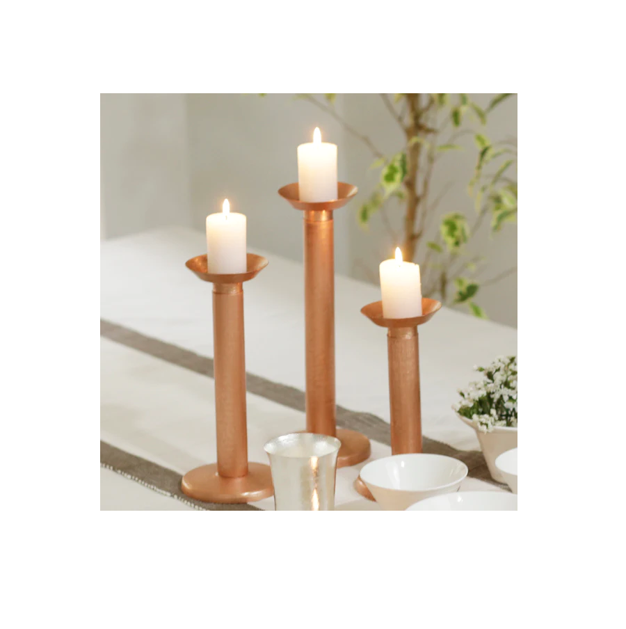 Copper Candle stand Set Wedding Tapered Gold Candlesticks Holder handmade Candle Stand For Home Decorative