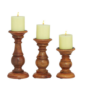 Natural Wood Base Tealight Candle Holder Set and different size and natural wood color and for sale