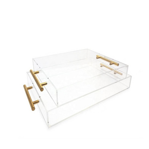 Acrylic Serving Tray With Insert Fruit Tray For Restaurant for customized size cheap price with free sample