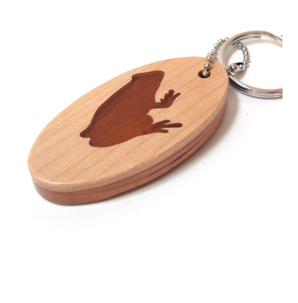 Wooden natural wood key ring Grip Spyglass Key chain ring with Loop gift idea key chain and customized size