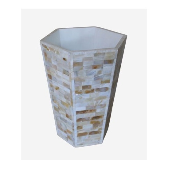 wholesale Mother of pearl planted pot garden pots planters outdoor flower round bone inlay flower pot vase