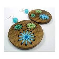 Wooden Earrings Bohemian Pendant Dangle Lightweight Style Wood Earrings for Women with sale product