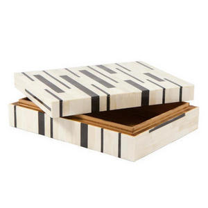 Decorative Bone inlay Jewelry Box black and white Handmade Home Shelf decorative use for hot sale product