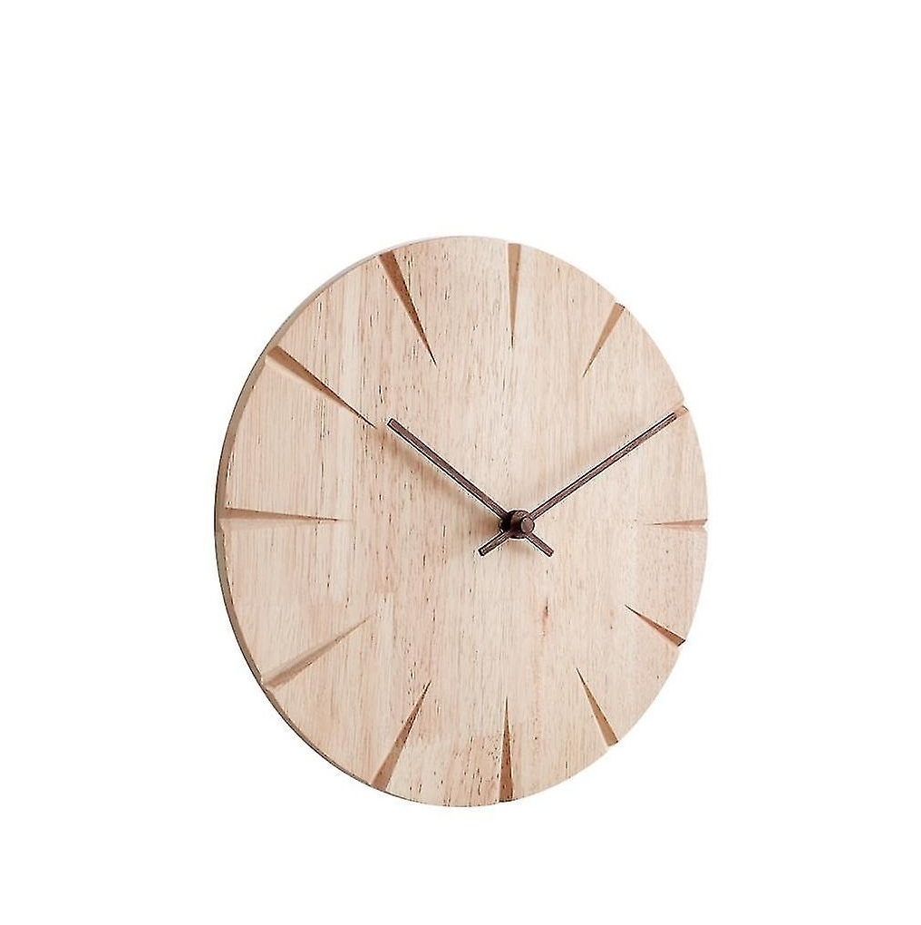 High quality wood wall clock decorative Farmhouse Wooden 18 Inch Round Battery Operated Hanging Wall Clock