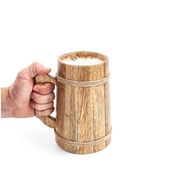 Top Seller Pure Creative Handmade Wood beer Bat Mug Wood Beer Mug for customized size hot sale product