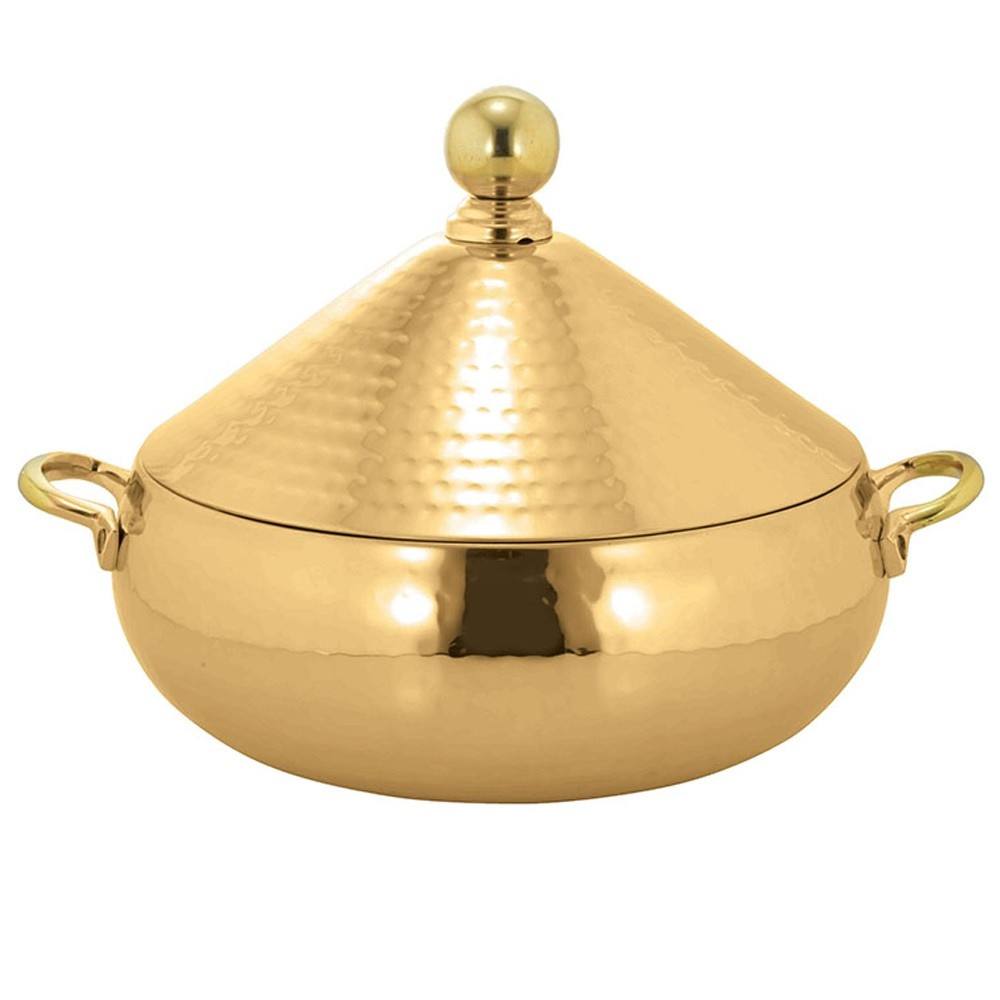 Brass  casserole pot Tableware Casserole With acrylic Lid for restaurants and royal wedding serving use at best price