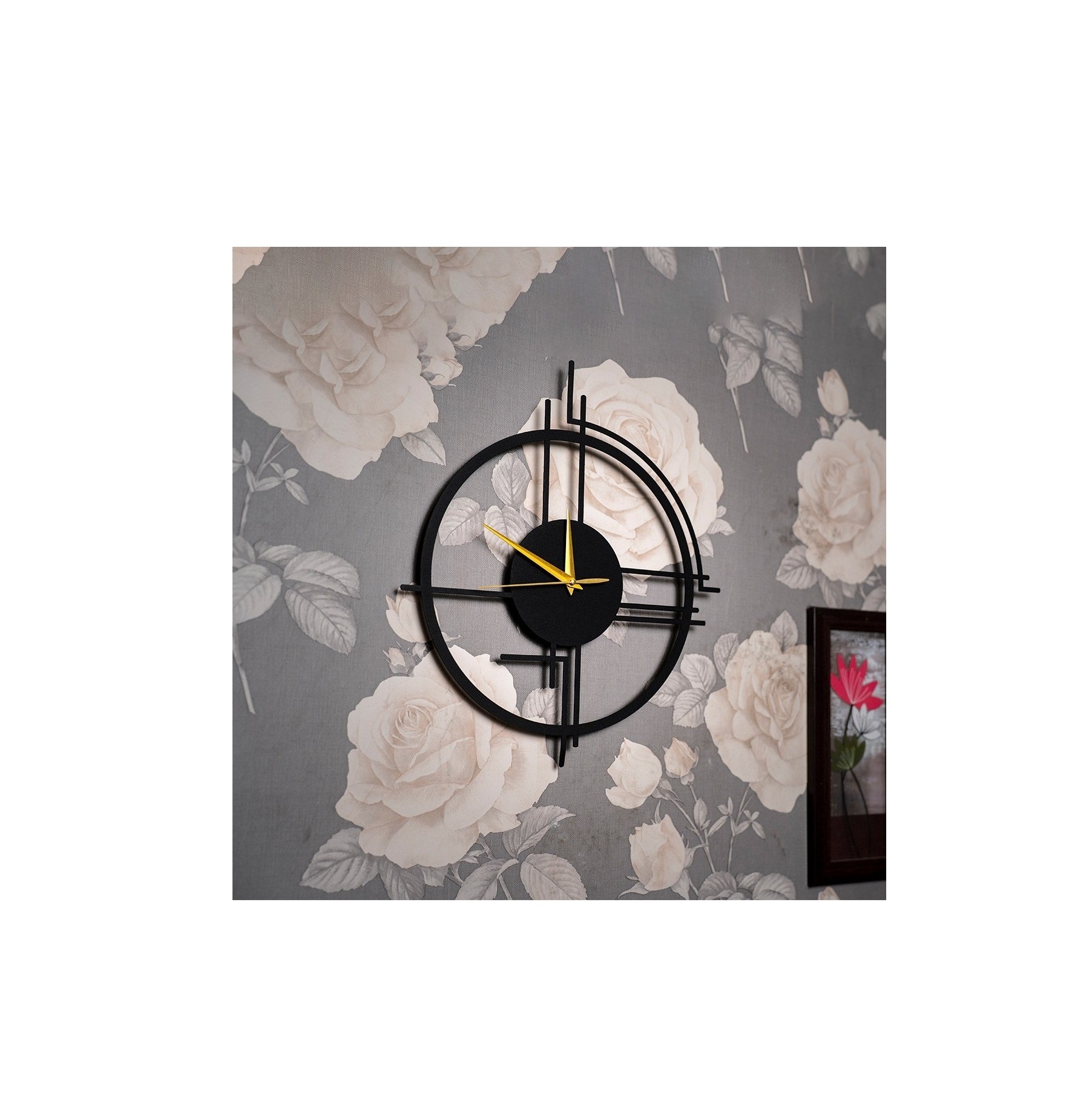 Factory metal flower wall clock modern design wall clock decorative office decor big metal wall clocks