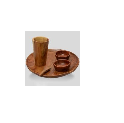 Wholesale Wood dinner set and Bowl Antique Natural Wood Salad Bowl Kitchen Serving plate and handmade use