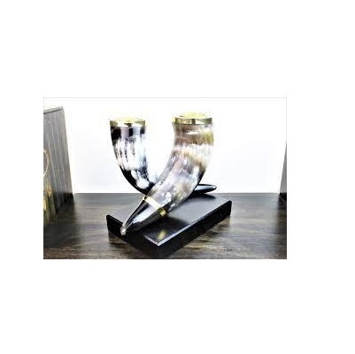 Horn Candle Candlestick Holders Set of 2 Table Decorative Candle Stand for Wedding and handmade shinny polished