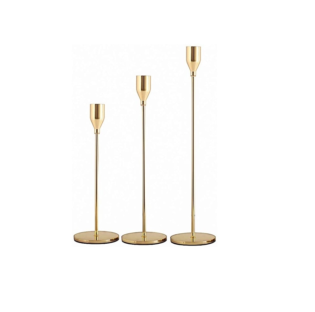 Brass candle stand Head Wrought Iron Gold Stand Candle Holder for Wedding and Home Decoration for hot sale