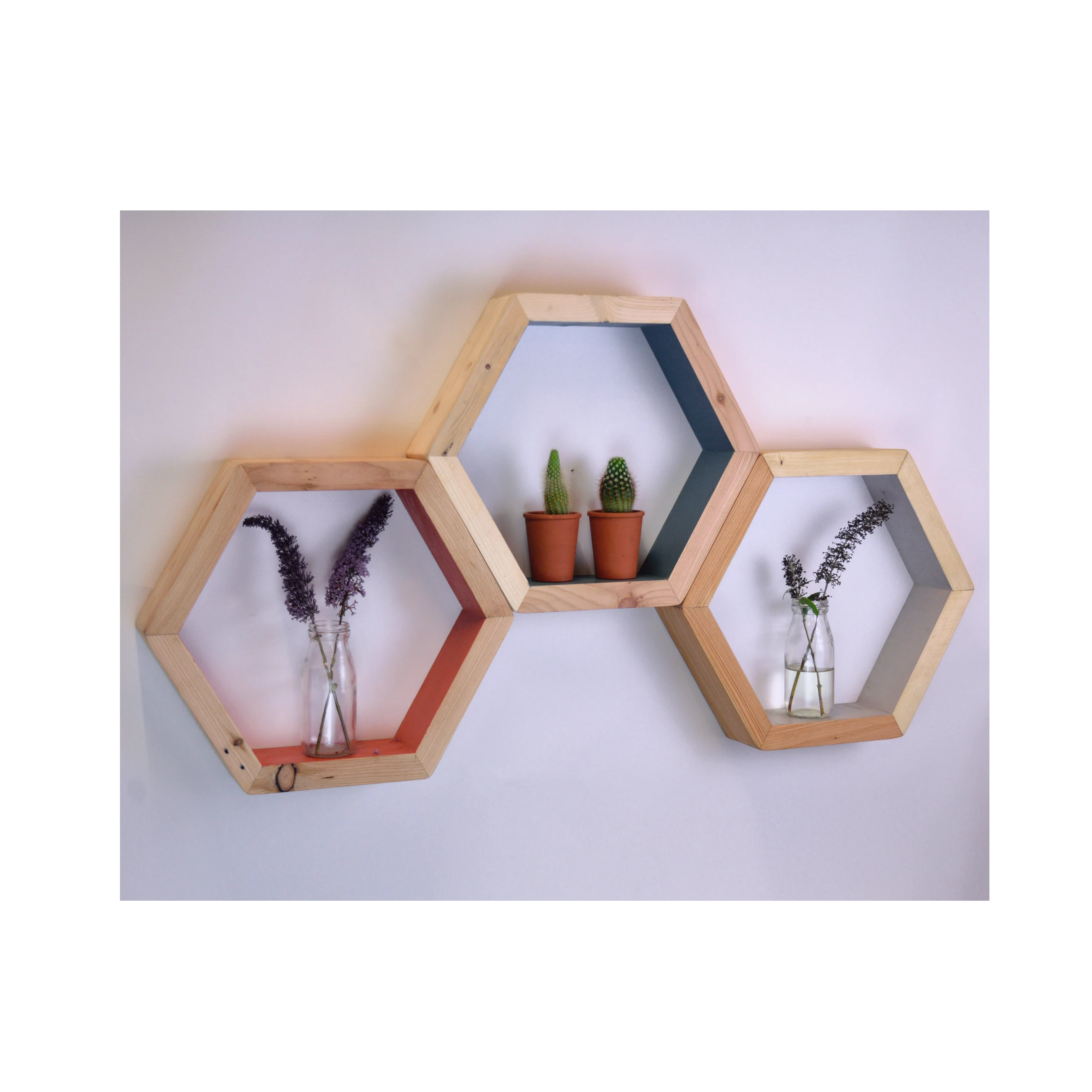 wall decorative items and Home Decoration Shape Wall Shelf Rack Wooden Wall Hangings with sale product