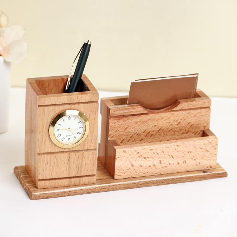 Competitive Price Wooden pen holder and watch Led Time Display Bedroom Digital Alarm Clock with sale product