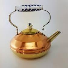 High Quality Solid brass Tea/Coffee Storage large size Kettle with brass handle for kitchenware daily use tabletop tea pot