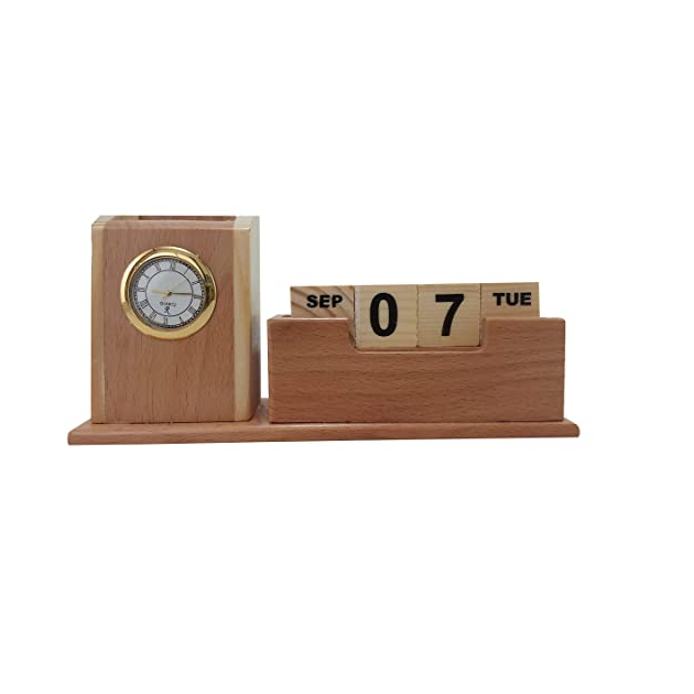 Competitive Price Wooden pen holder and watch Led Time Display Bedroom Digital Alarm Clock with sale product