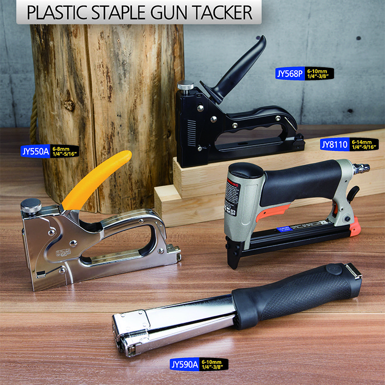 4 In1, 6-14mm Pneumatic Staple Gun For Insulated Polymer Staples for Forestry, Insulation, Telecom, House Wrap