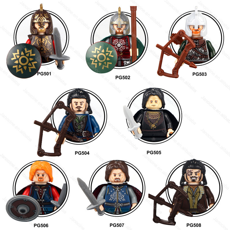 Building Blocks Action Figures Uruk Hai Elves Eomer Theoden Archer Sauron Educational Building Blocks Medieval Knight Kids Toys