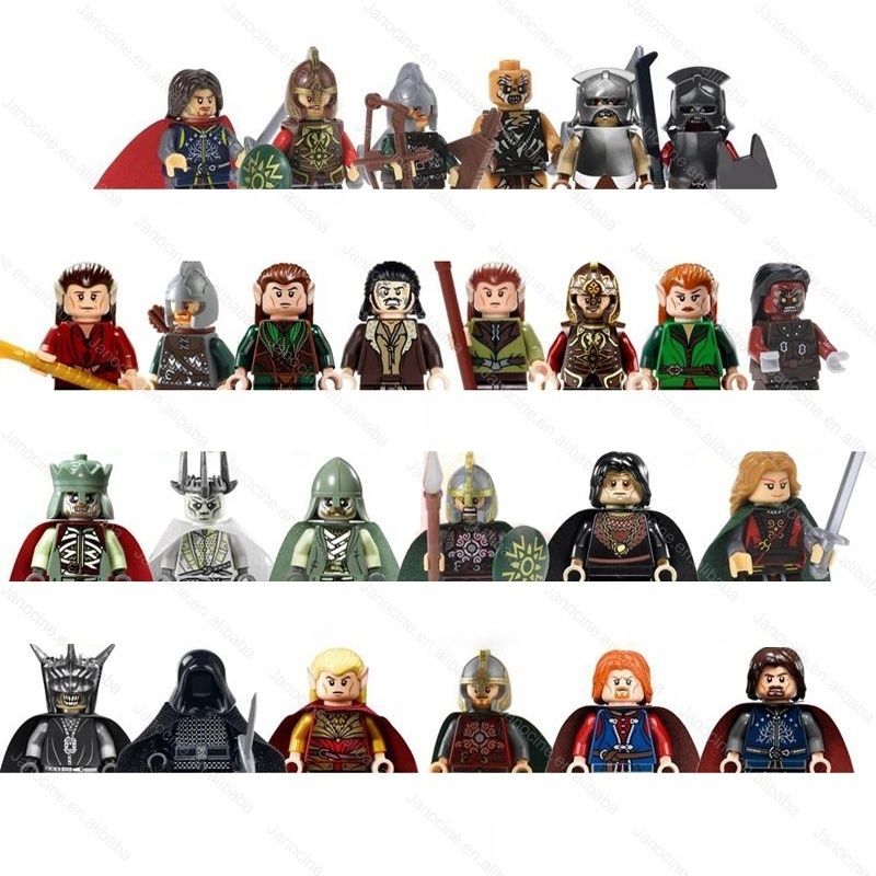 Building Blocks Action Figures Uruk Hai Elves Eomer Theoden Archer Sauron Educational Building Blocks Medieval Knight Kids Toys