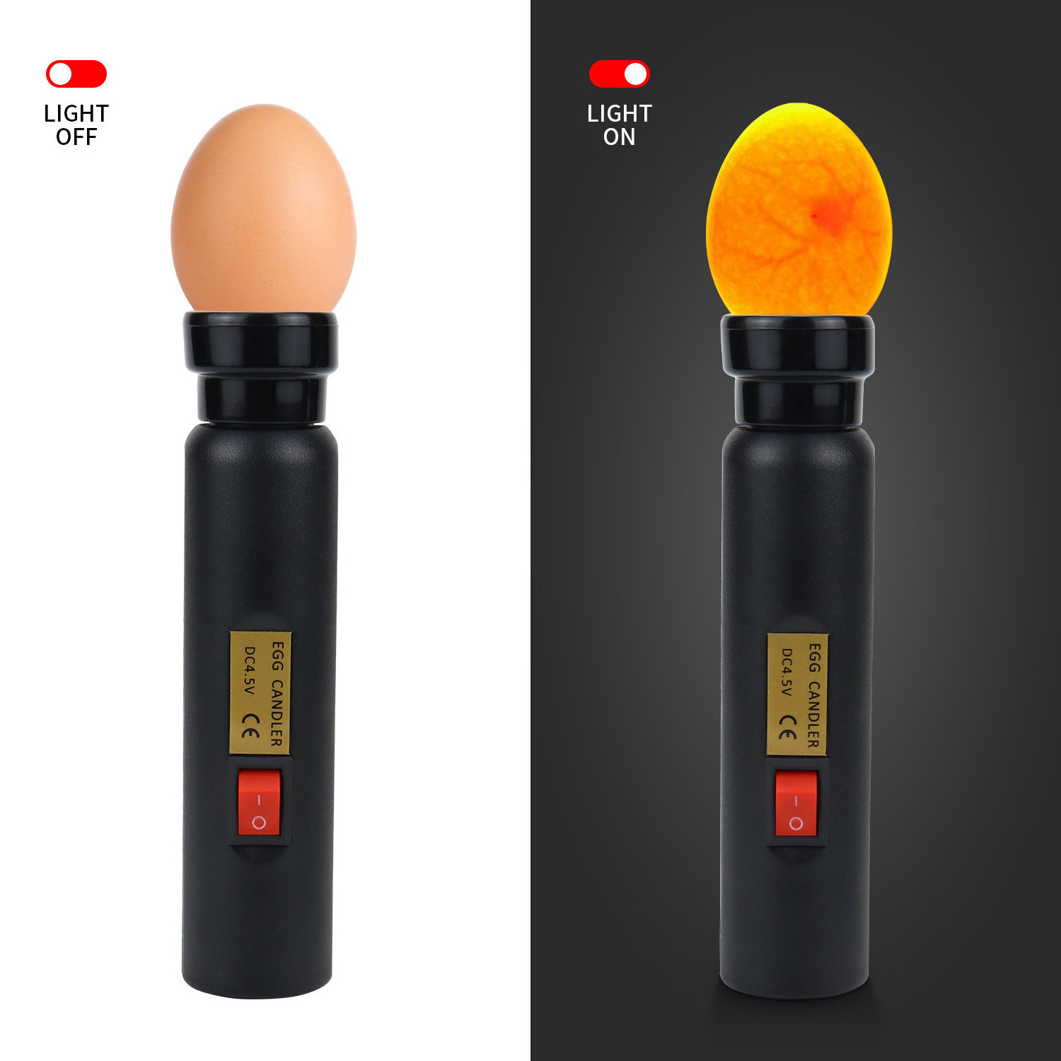 Janoel Egg Candler for Monitoring Eggs Development, Bright Cool LED Light Egg Tester for Chicken Ducks Birds Goose