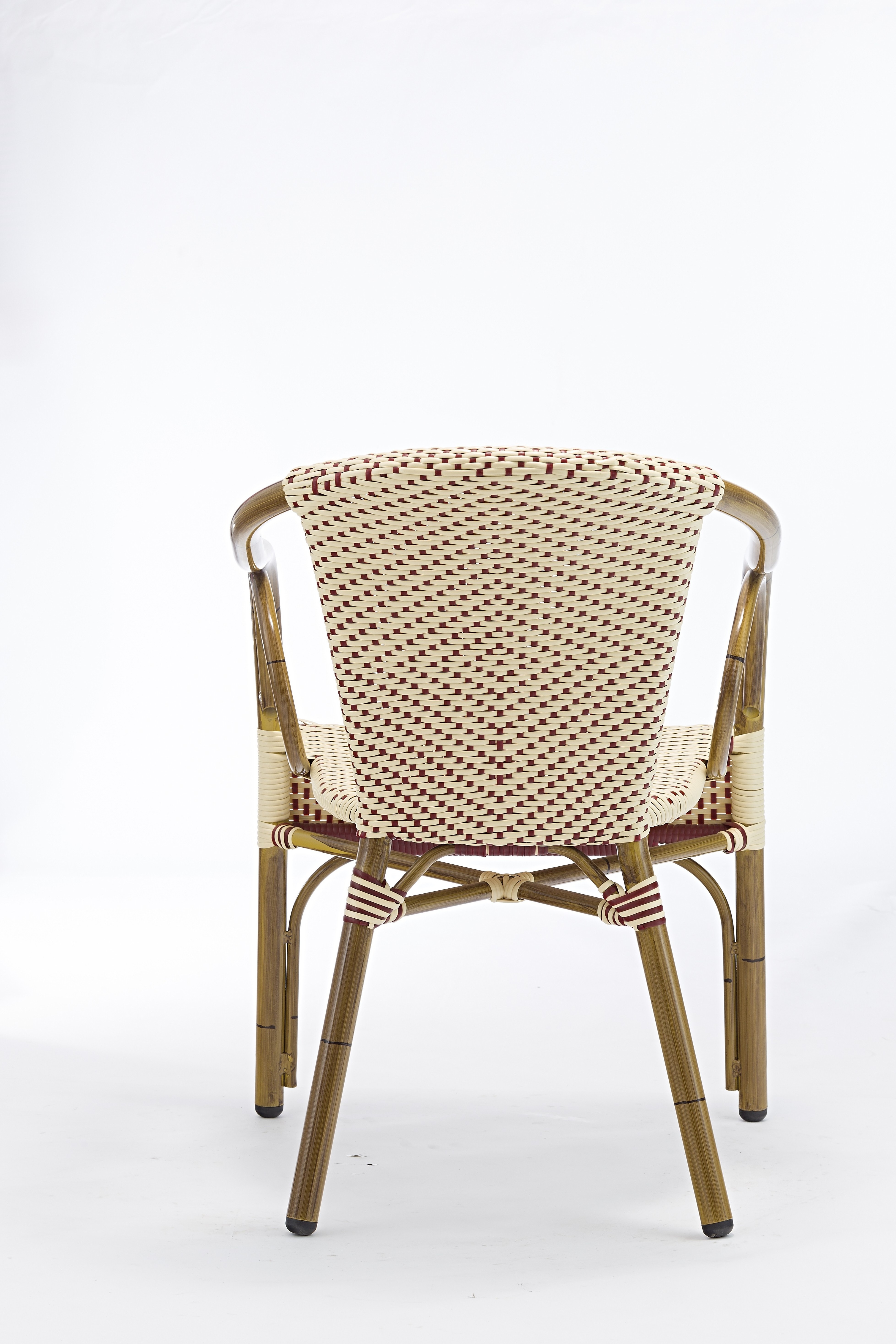 Garden Outdoor Furniture Stackable Dining Chair Restaurant Boho French Bistro Wicker Woven Chair