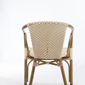 Garden Outdoor Furniture Stackable Dining Chair Restaurant Boho French Bistro Wicker Woven Chair