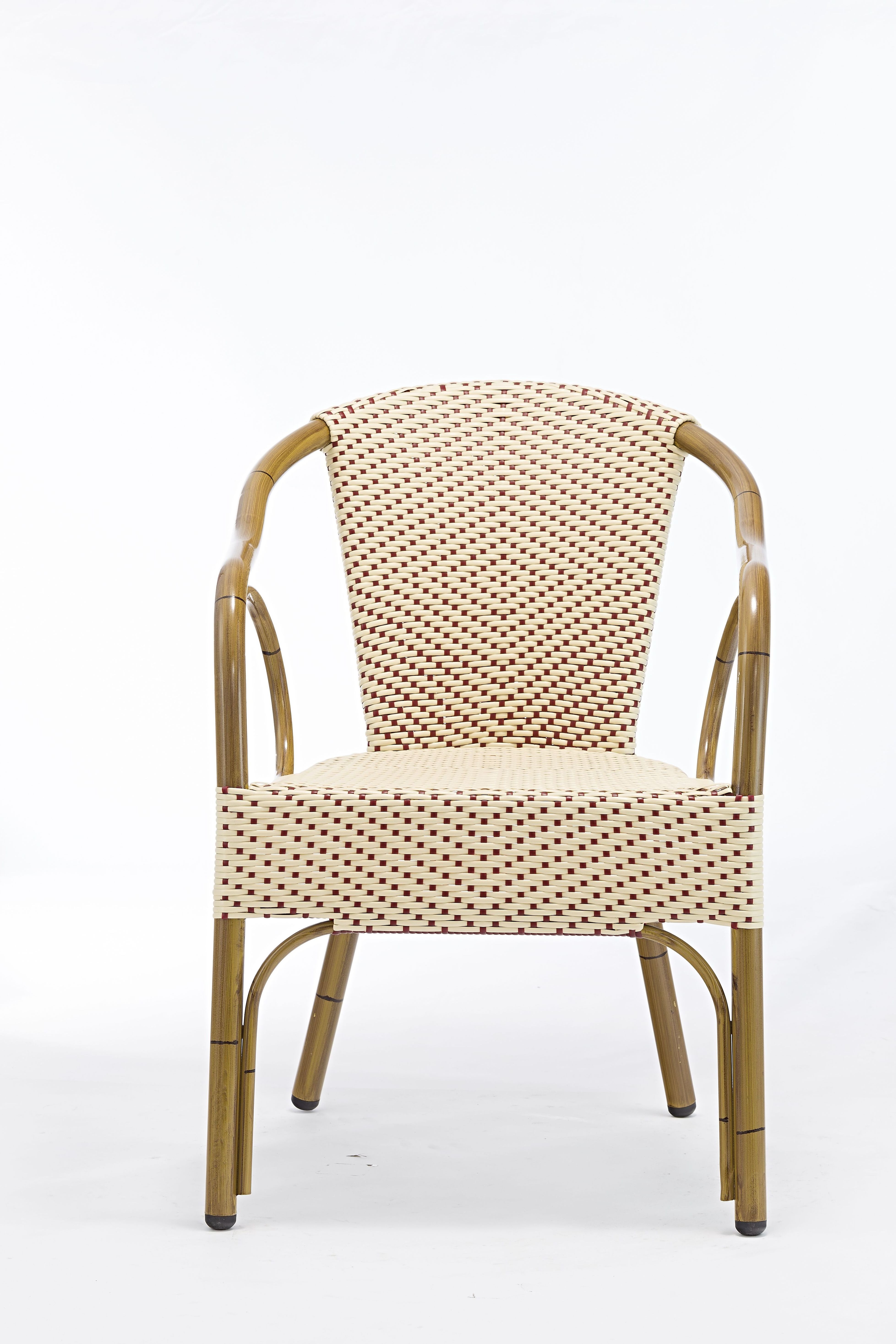 Garden Outdoor Furniture Stackable Dining Chair Restaurant Boho French Bistro Wicker Woven Chair