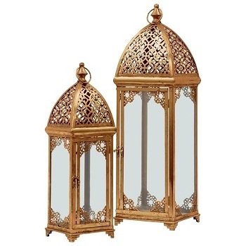 Latest hot selling Luxurious Lanterns Plain Moroccan Decor wholesale cheapest iron Wood Brass small lantern decoration candle