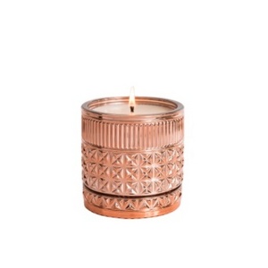 Candle Jar Iron diamond candle pot wax brass and copper Sconce jar With lid modern trending Candle votive scented wax empty jar