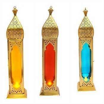 Latest hot selling Luxurious Lanterns Plain Moroccan Decor wholesale cheapest iron Wood Brass small lantern decoration candle