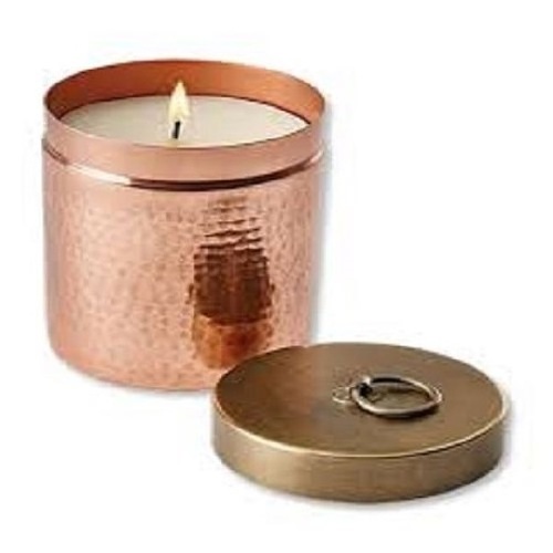 Candle Jar Iron Flat candle pot wax brass and copper Sconce jar With lid modern trending Candle votive scented wax empty jar