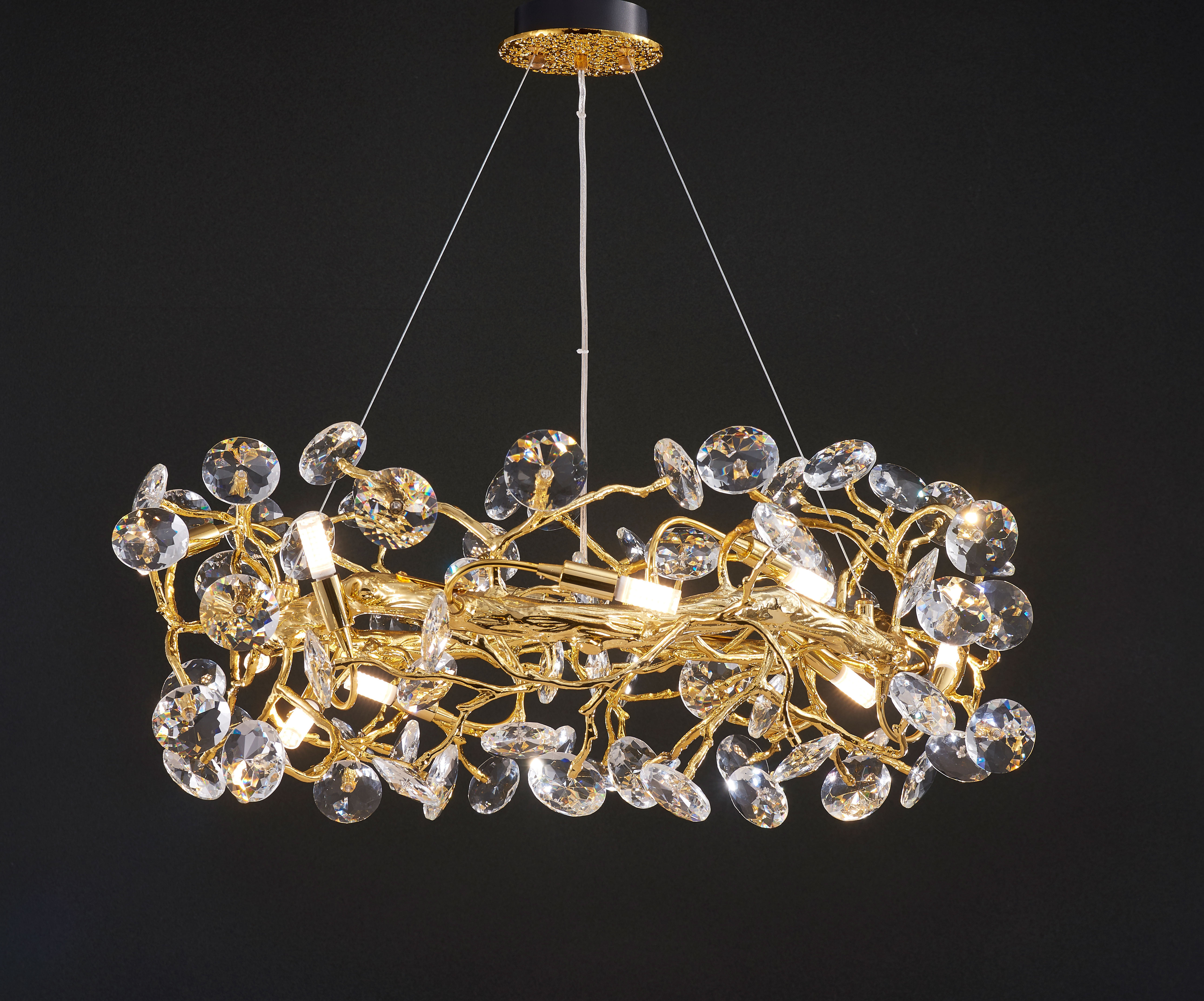 Postmodern Luxury Chandelier Pendant Lights LED K9 Crystal Brass Home Living Room Dinning Room Hotel Villa Light Fixture