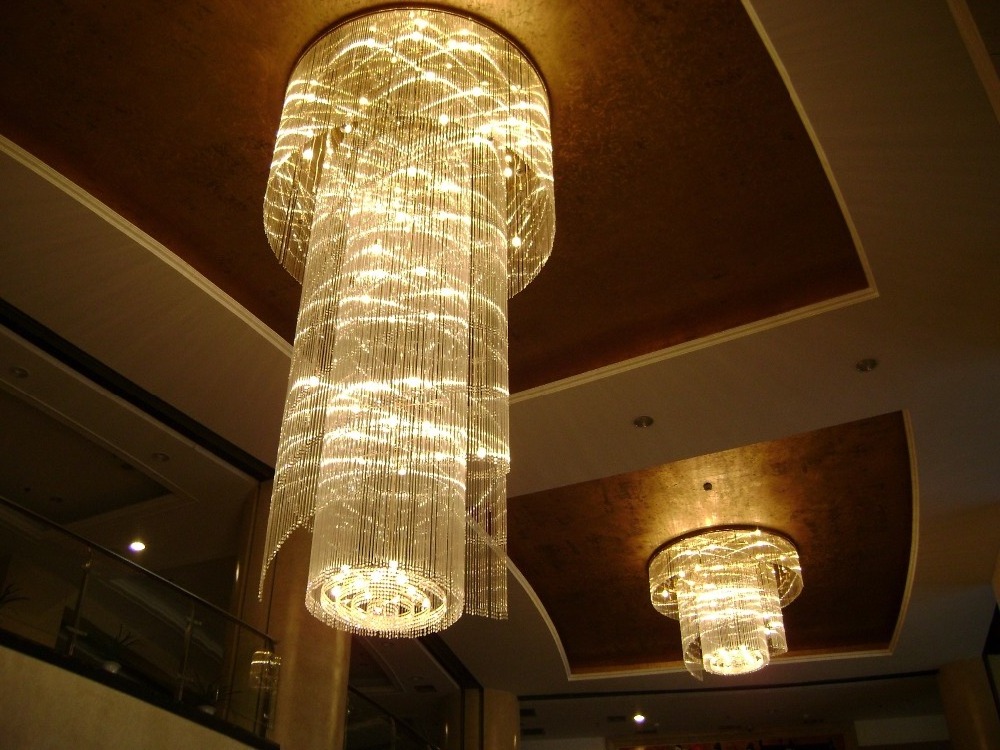 long hand blown glass rod chandeliers for ceiling