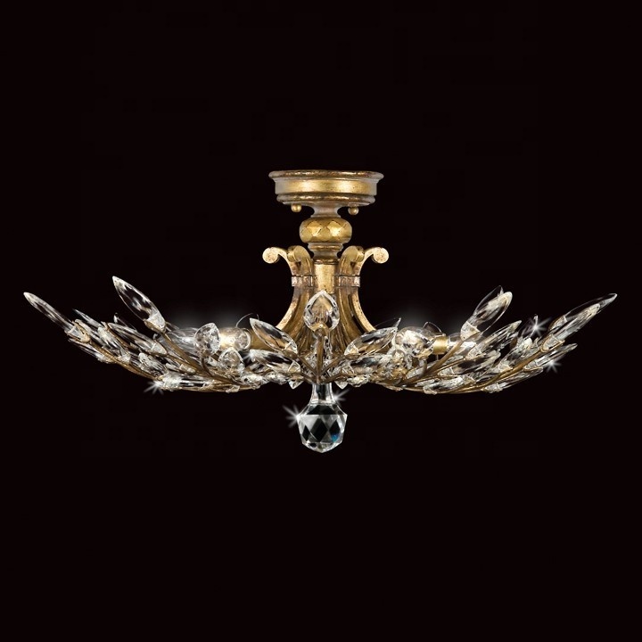 Italian luxury brass crystal chandelier decorative lighting fixture