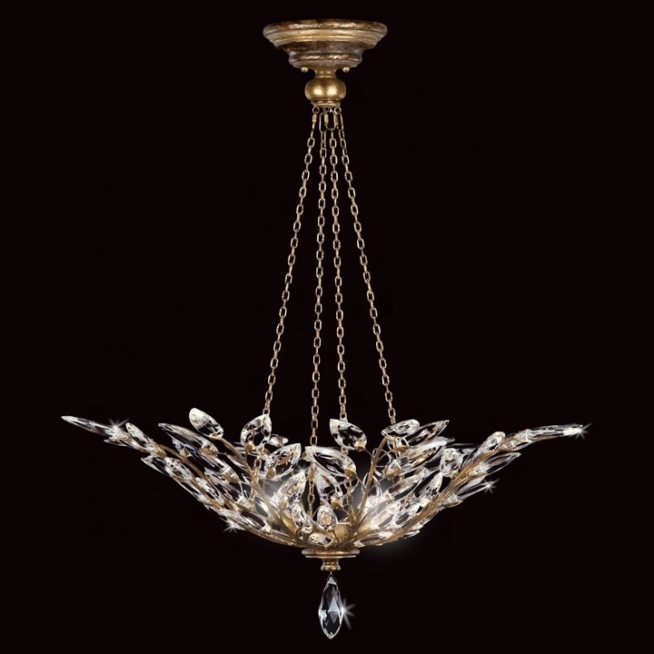 Italian luxury brass crystal chandelier decorative lighting fixture