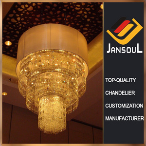 Jansoul lighting fancy semi flush mounted luxury modern fabric lamp shade chandelier