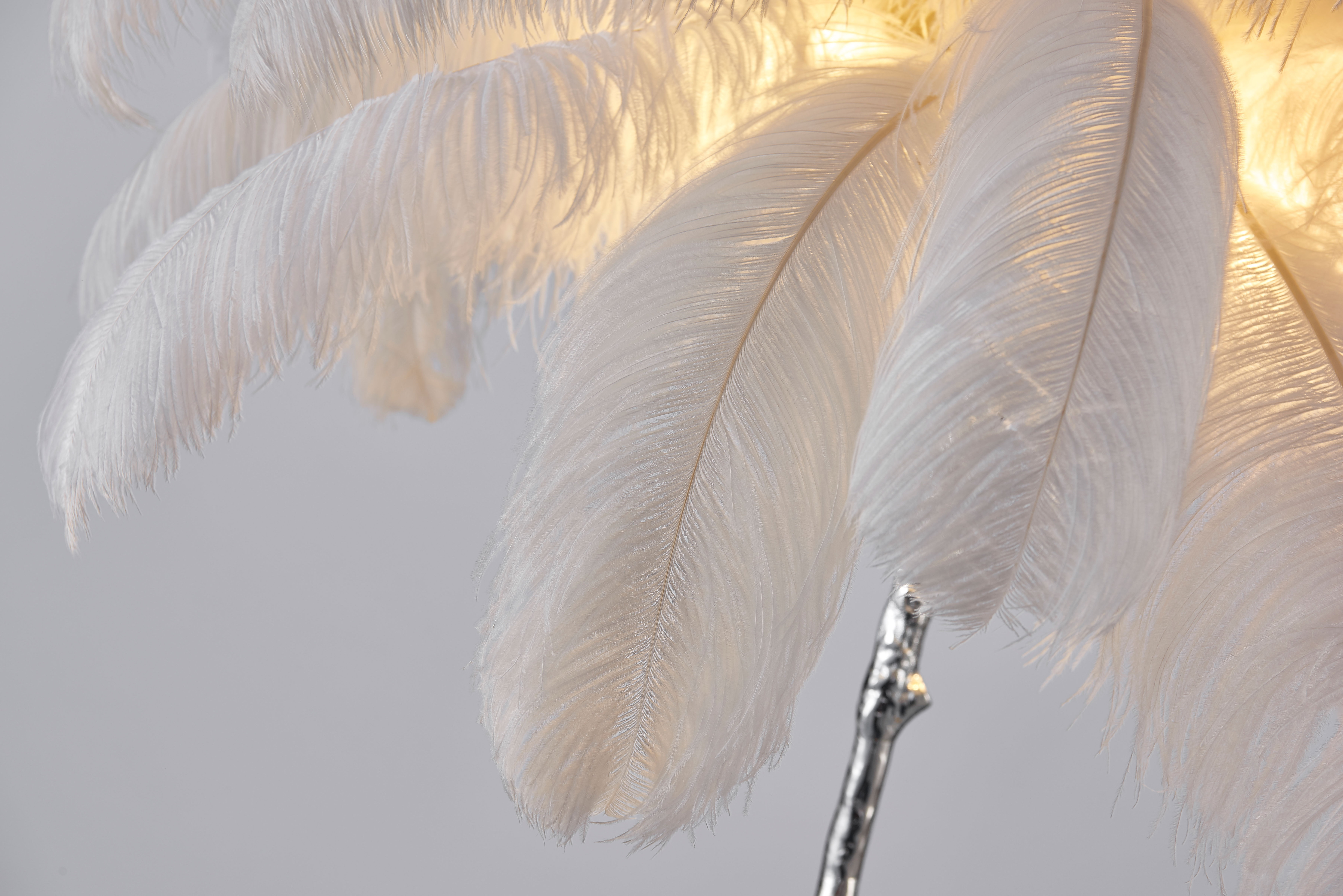 Modern Nordic Ostrich Feather Tree Floor Lamp LED Standing Lamp Living Room Bed Room Hotel Decorative Light Fixture