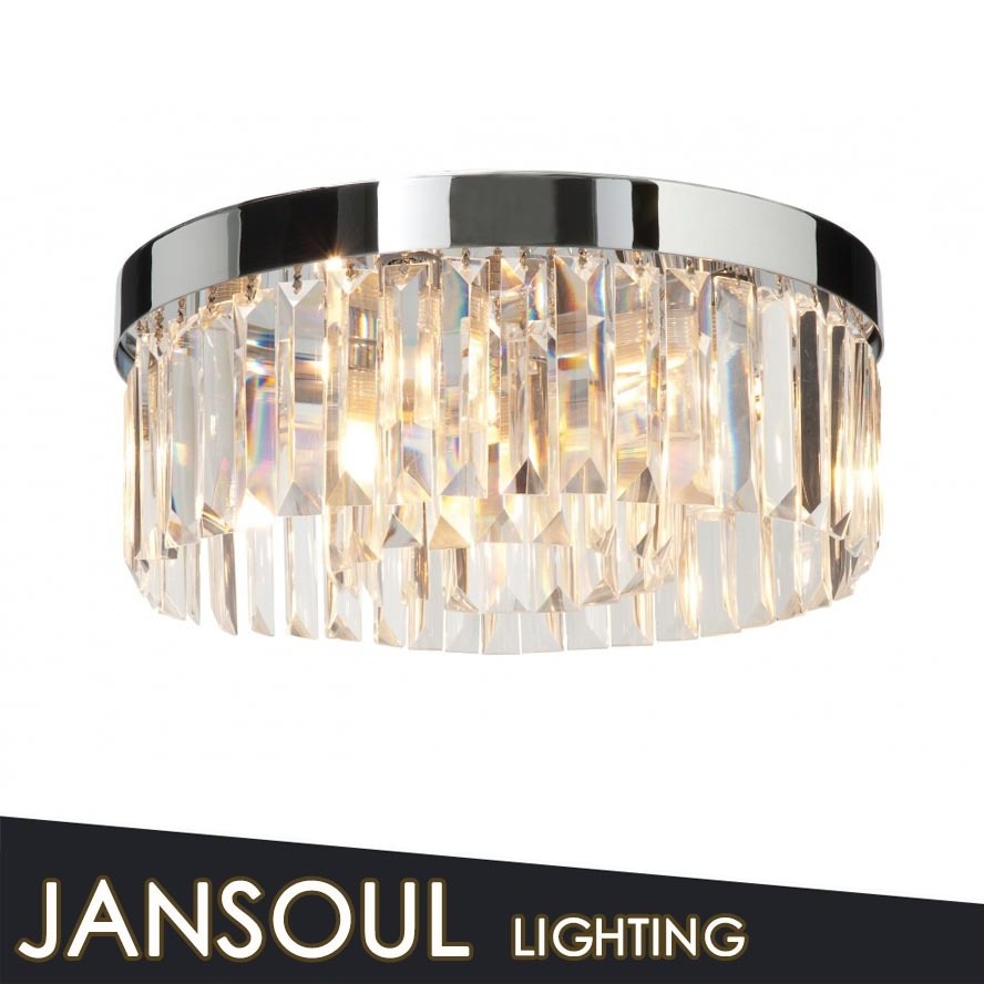 modern home decor ceiling chandelier low ceiling crystal flat lighting fixture from China Supplier