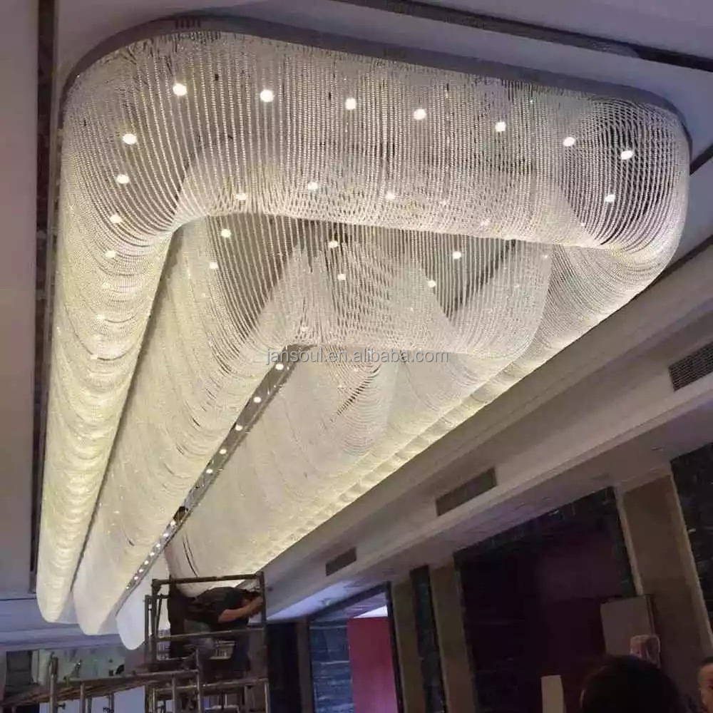 Top quality modern crystal ceiling light rectangular crystal chandelier for foyer dining roomlight