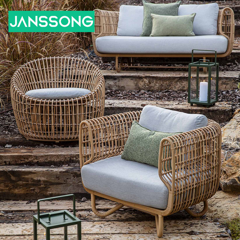 Wholesale Rattan Sofa Set Outdoor Patio Sofa And Table Set 3 Piece Patio Rattan Nesting Chair Conversation Set