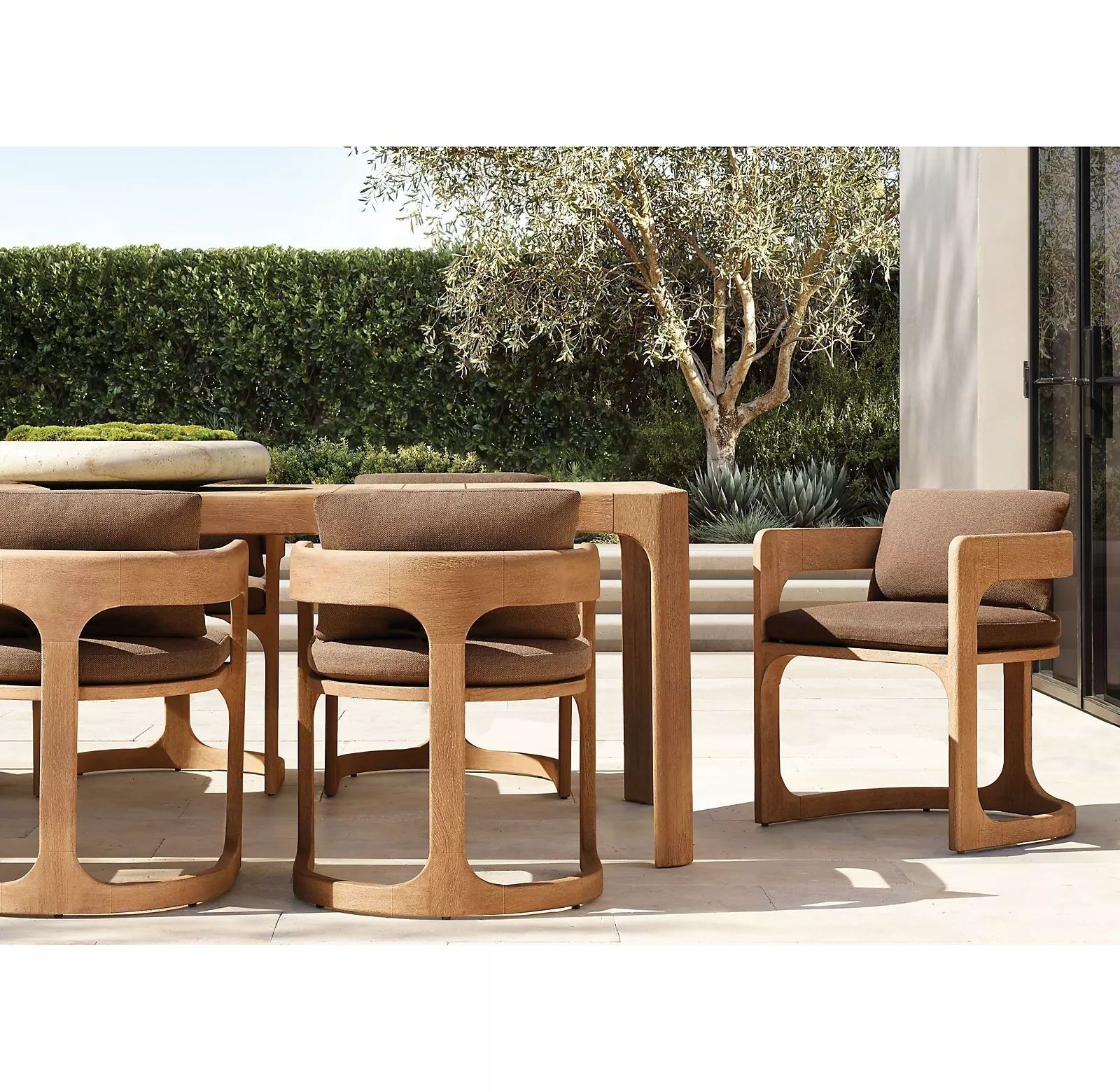 Teak Outdoor Furniture Restaurant Bar Luxury Hotel Furniture Table and Chair Supplies Modern Furniture Wood Outdoor Dining Set