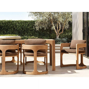 Teak Outdoor Furniture Restaurant Bar Luxury Hotel Furniture Table and Chair Supplies Modern Furniture Wood Outdoor Dining Set