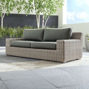 High Quality Outdoor Set Wicker Garden Furniture Corner Rattan Sofa With Cushion For Resort