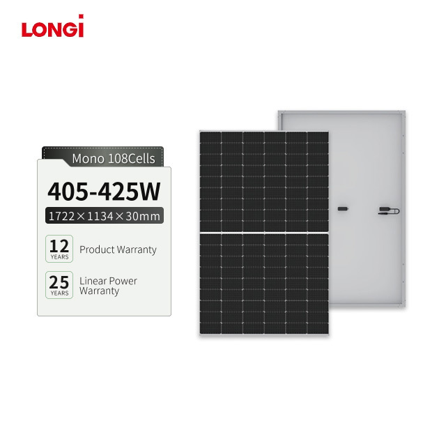 High Efficiency Longi 405 watt 410w 425w half cut solar panels for home solar energy system solar panel 415 watt 420w 4