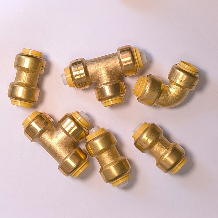 sanitary 1/2 3/4 1 inch Brass Fittings push fit Coupling quick connector Straight connector elbow push fitting valves