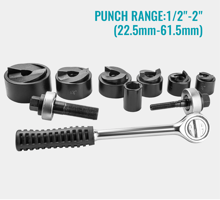 CC-60  hole punching machine Manual Knockout Punch Kit range 22.5 to 61.5 mm 1/2''to 2'' Knockout metal hole punch