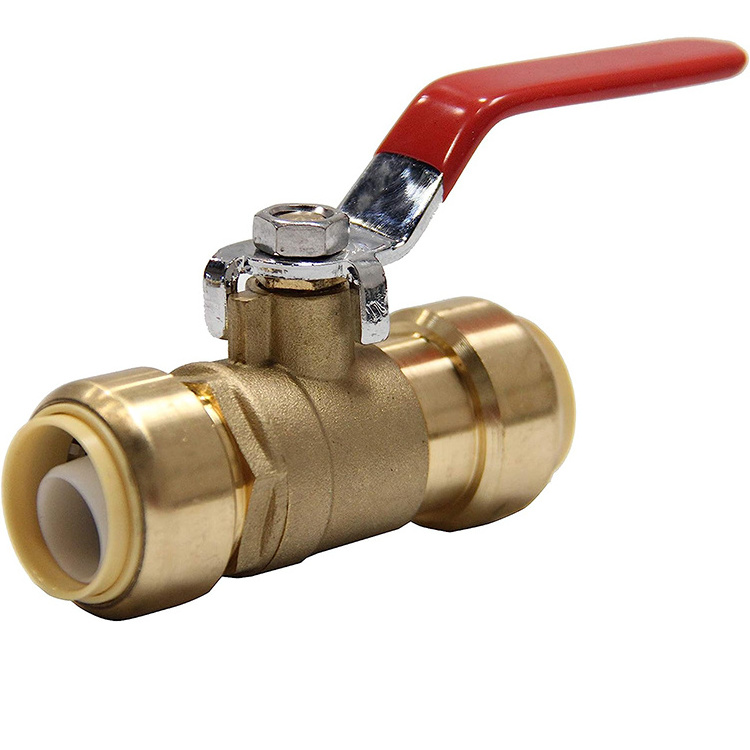 China factory brass production sharkbite style fitting push connect pex ball valves for pex pipe copper pipe pvc pipe