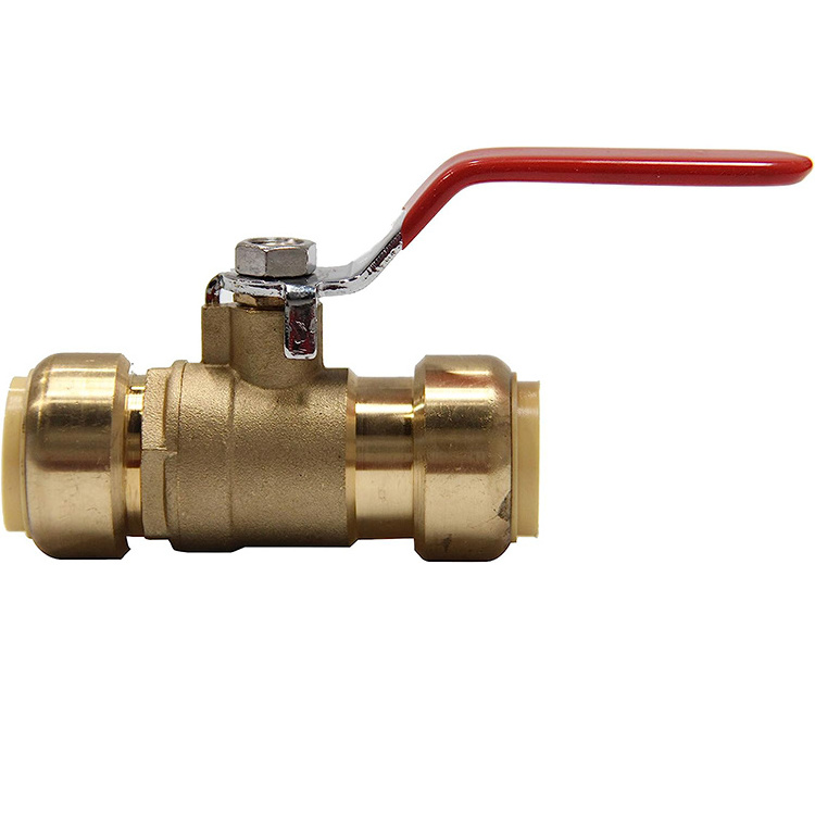 China factory brass production sharkbite style fitting push connect pex ball valves for pex pipe copper pipe pvc pipe