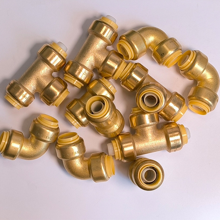 sanitary 1/2 3/4 1 inch Brass Fittings push fit Coupling quick connector Straight connector elbow push fitting valves