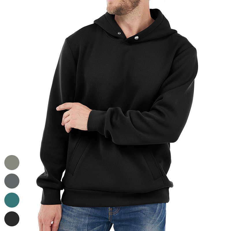 Wholesale Mens Hoodies Heavyweight Loose Long Sleeve Casual Pullover High Quality Sweatshirt Custom Blank Hoodie Men Hoodies