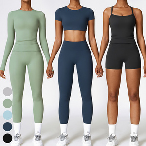 Women Outdoor Running Tight Quick Dry Sports Clothing 5 Piece Sets Custom Workout Wear Gym Fitness Sets Women Yoga Set